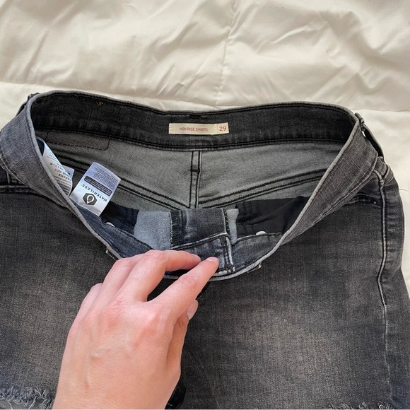 Levi’s High Rise Shorts in Scuffed Black - Picture 7 of 10